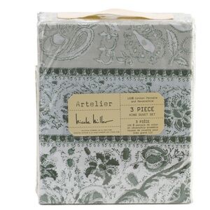 NICOLE MILLER 3pc Paisley Cotton Duvet Set